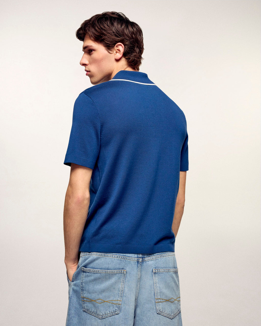 Jersey con cuello tipo polo bordado “Future”
