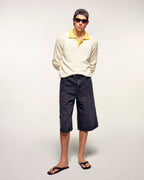 Pull Col Polo Manches Raglan - Ecru