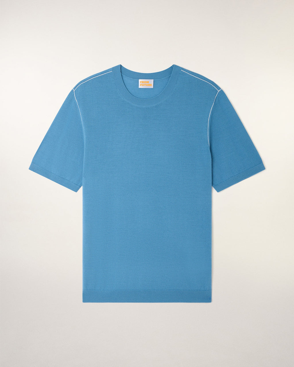 Pull Col Rond Manches Courtes - Intense Blue