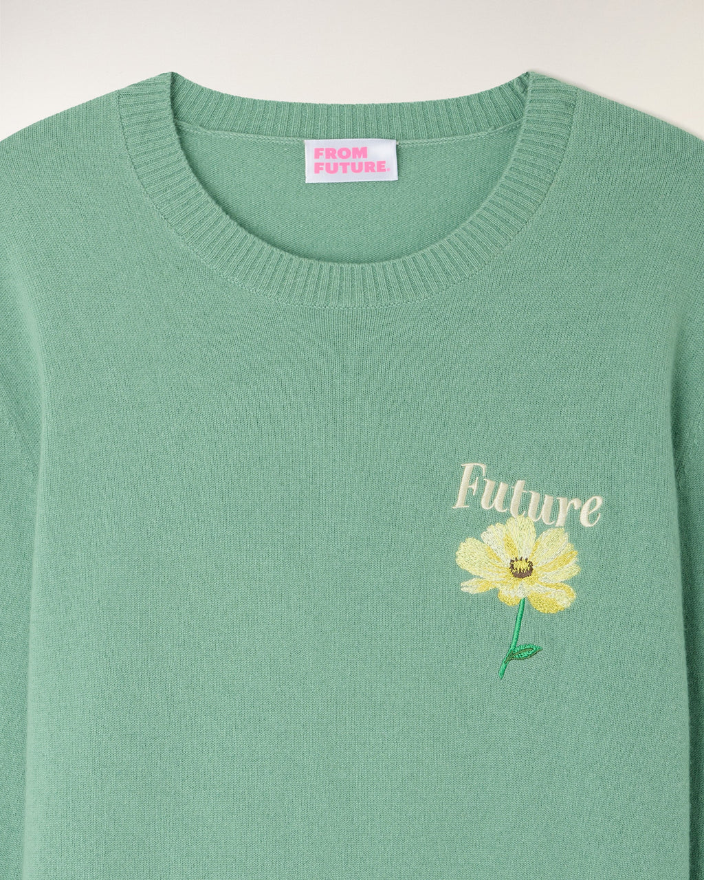 Pull Col Rond Motif Jacquard Et Broderie