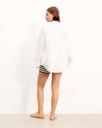 Chemise Manches Longues Brodée - Blanc - Femme