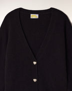 Pull Cardigan Boutons Coeur Strass