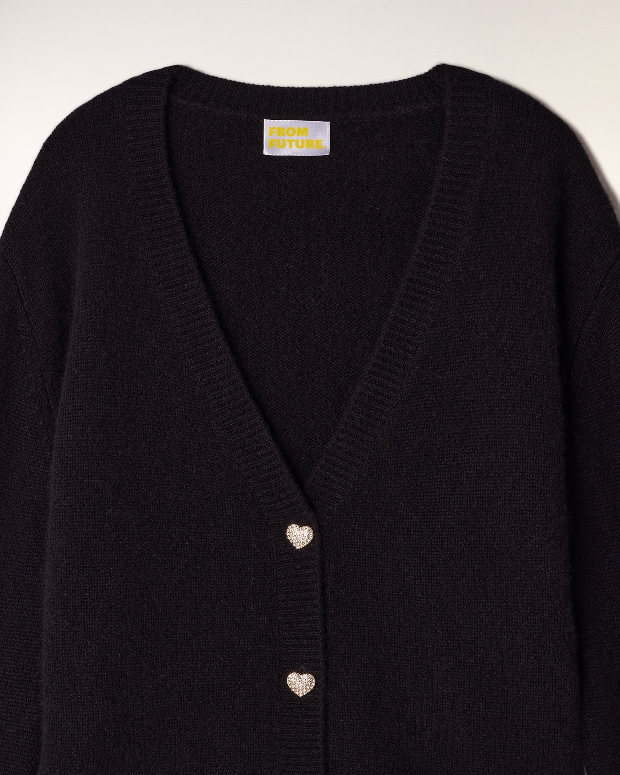 Pull Cardigan Boutons Coeur Strass