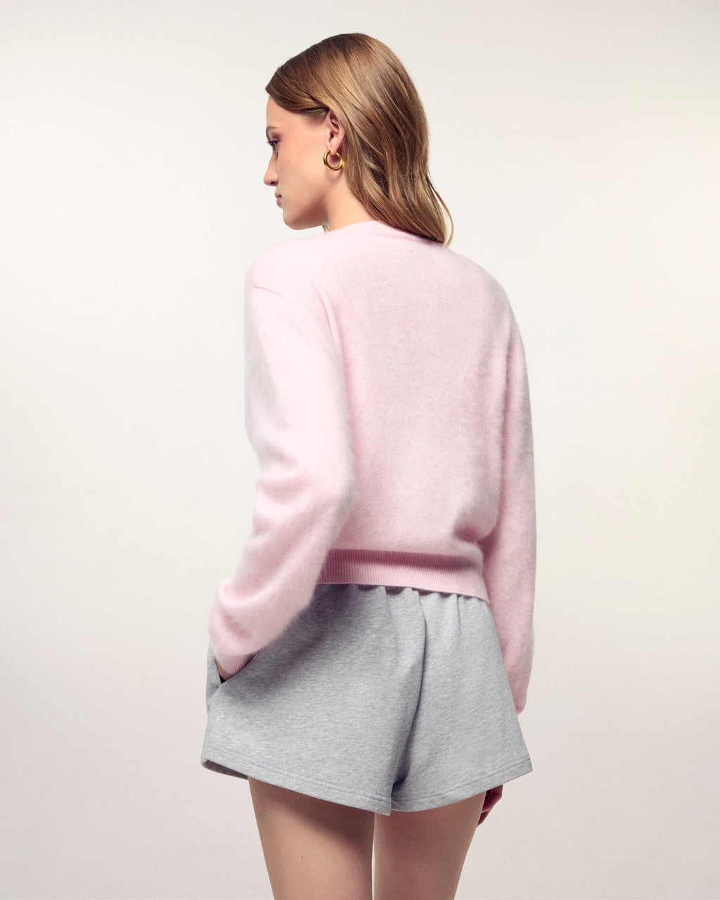 Brushed Cashmere Cardigan Sweater