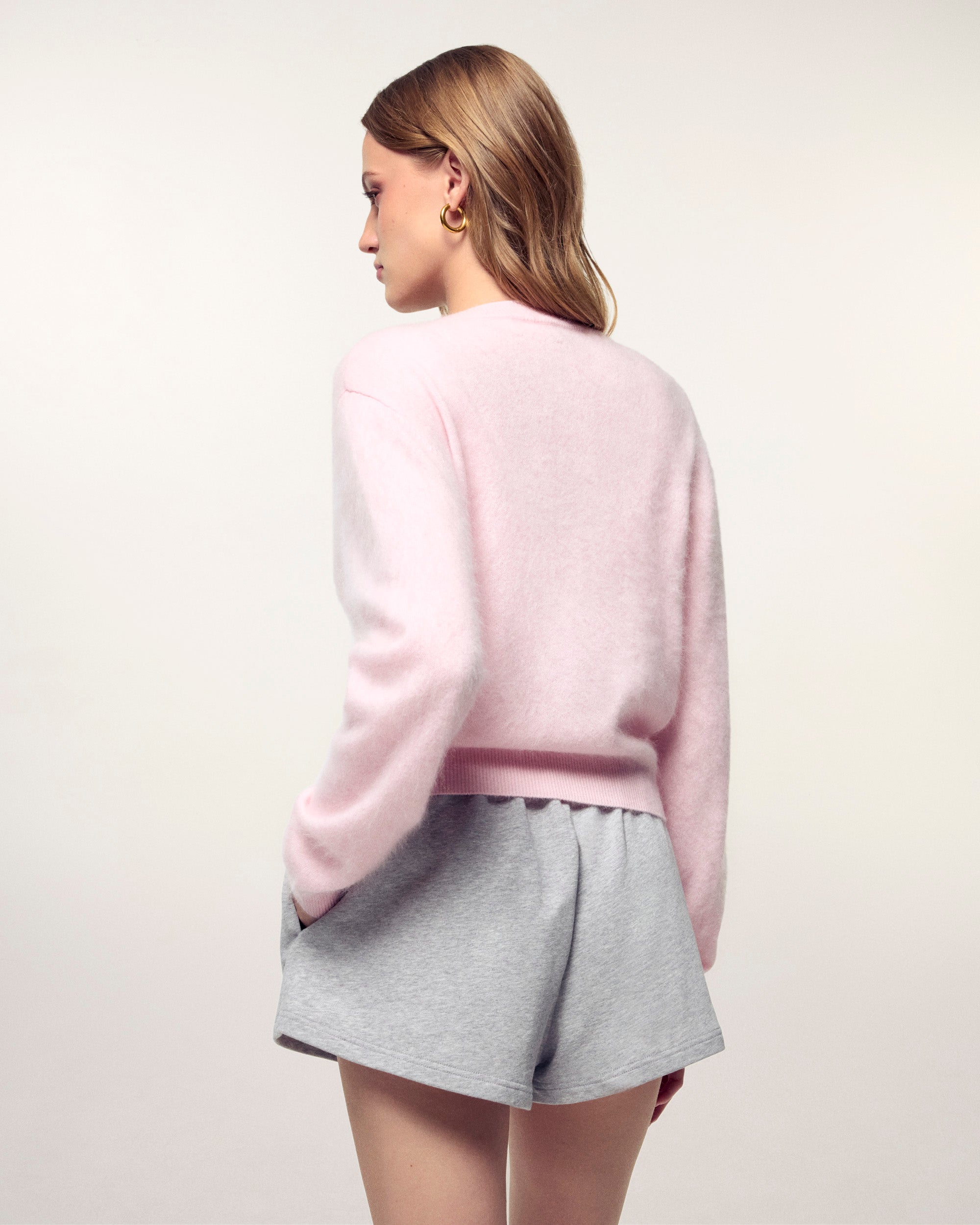 Brushed Cashmere Cardigan Sweater