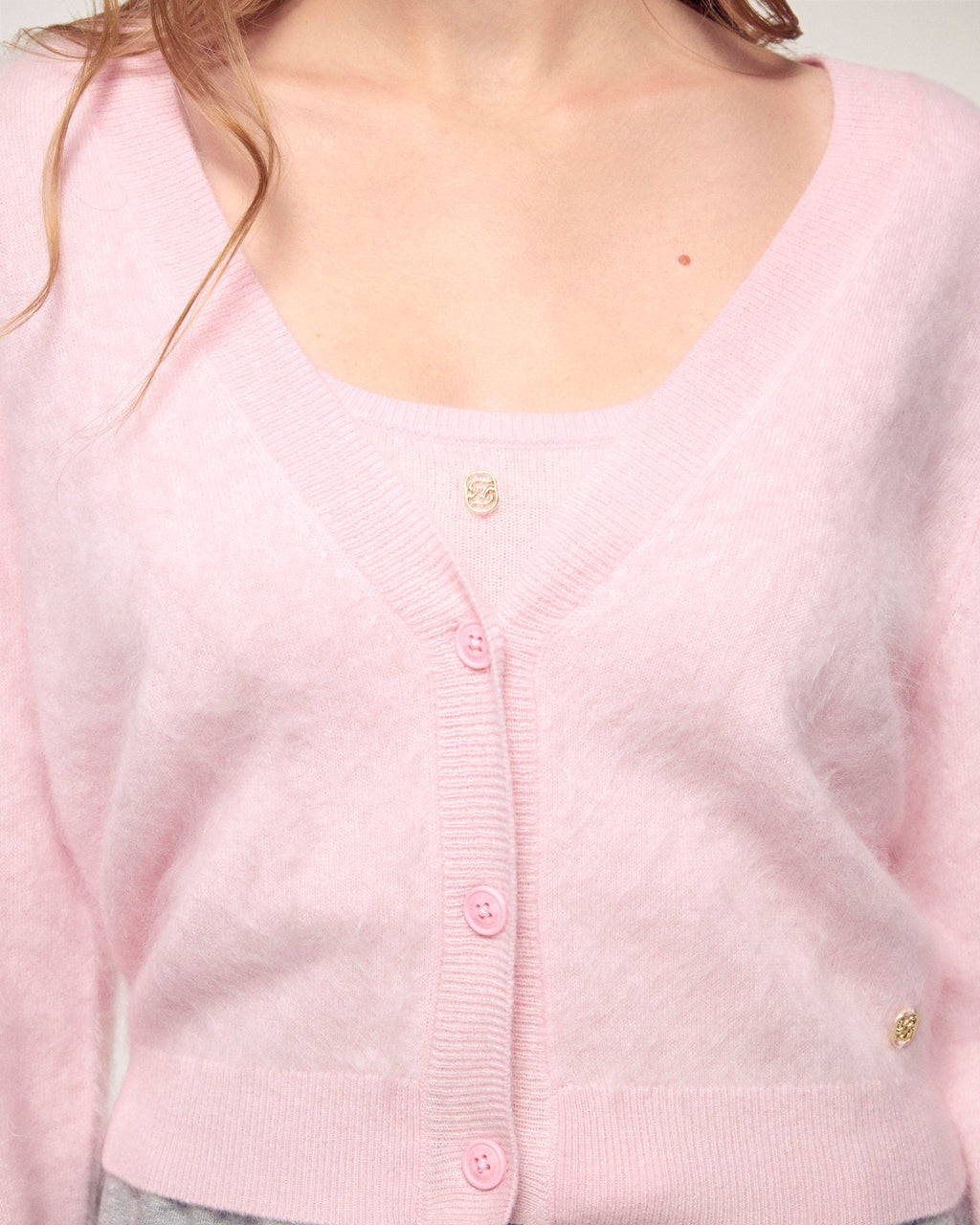 Brushed Cashmere Cardigan Sweater