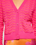 Pull Cardigan Col V Bicolore