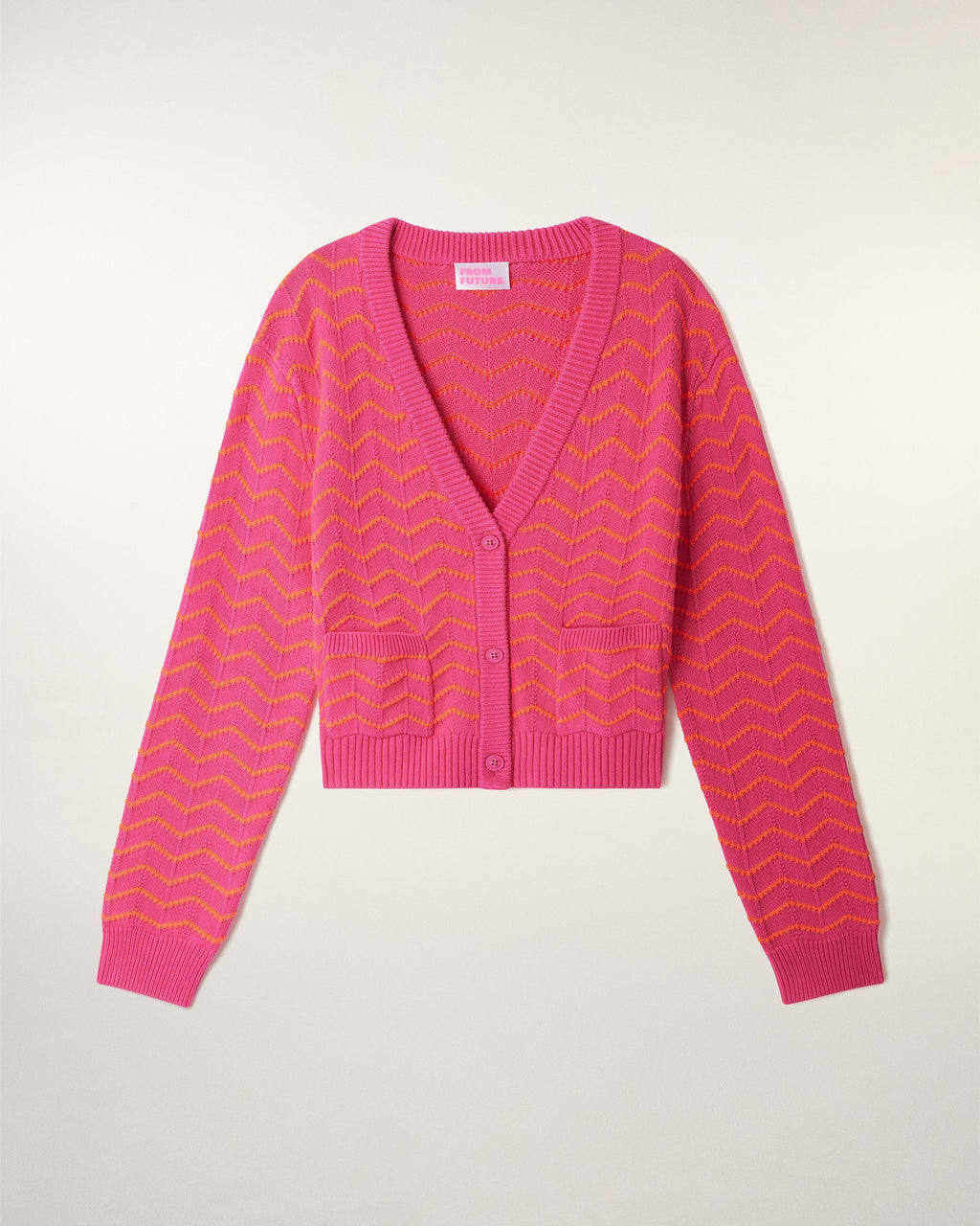 Pull Cardigan Col V Bicolore