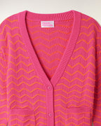 Pull Cardigan Col V Bicolore