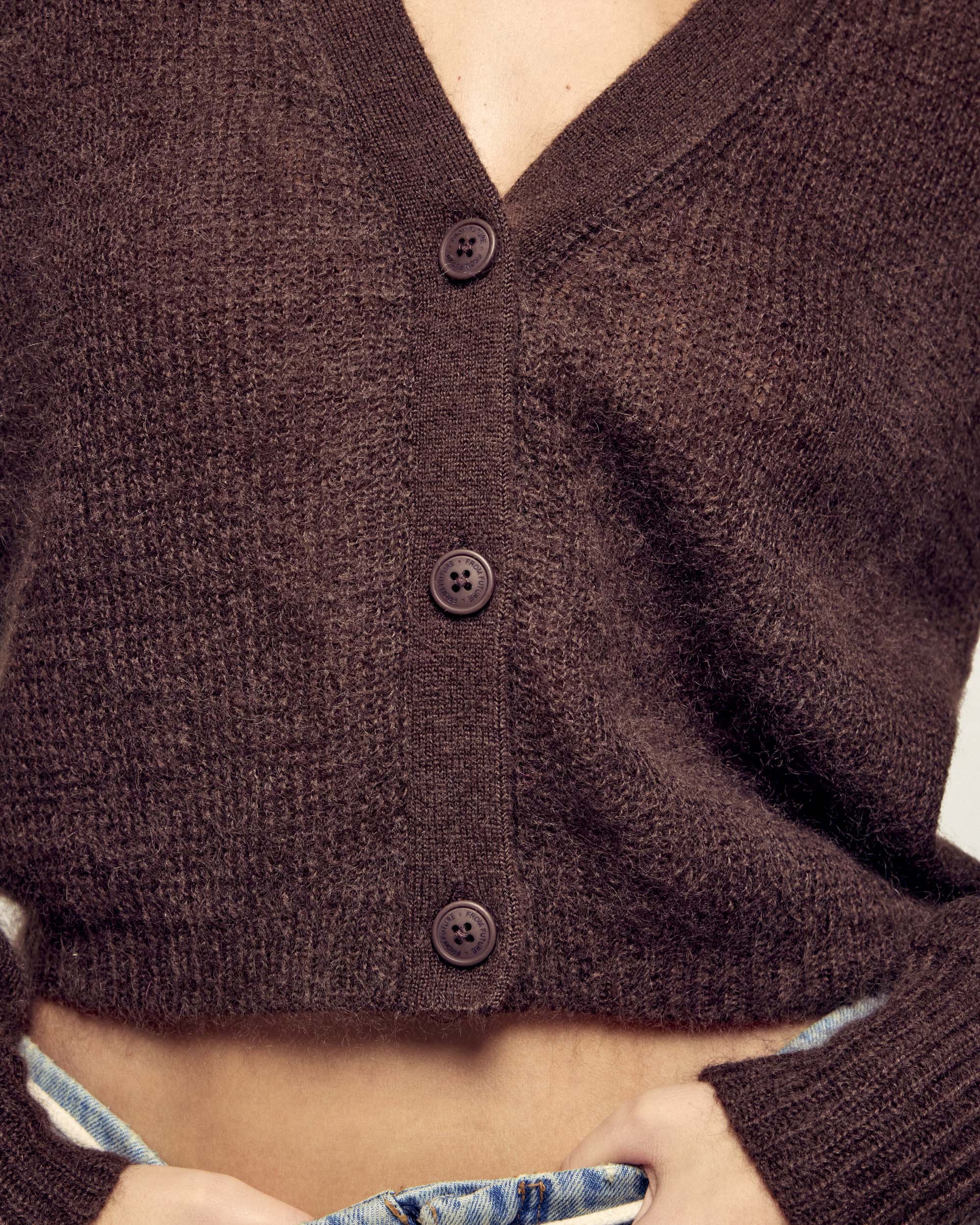 Pull Cardigan En Mohair
