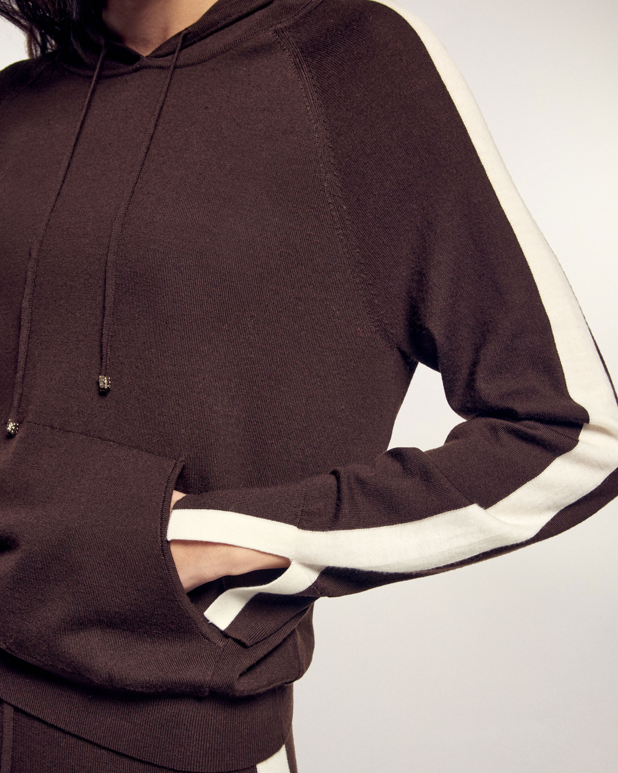 Pull Hoodie À Bandes