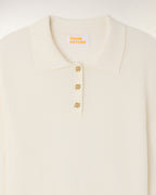 Pull Col Polo Boutons Dorés