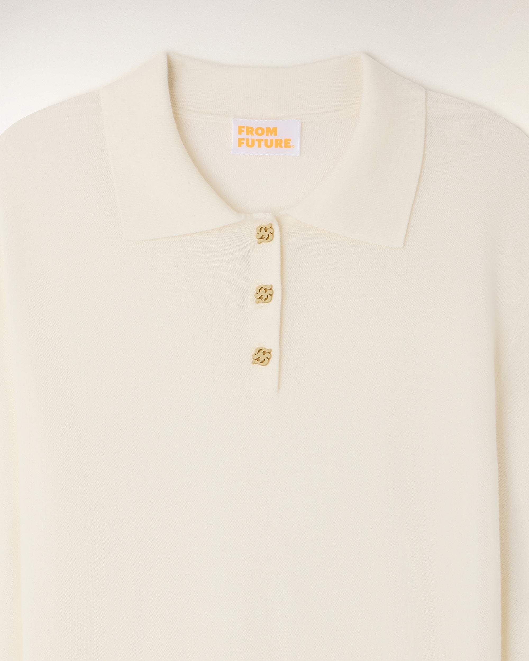 Pull Col Polo Boutons Dorés
