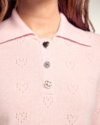 Pull Col Polo Ajouré Cœur