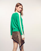 Round Neck Sweater With Twisted Bands