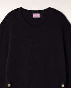 Pull Col Rond Boutons Dorés Ff