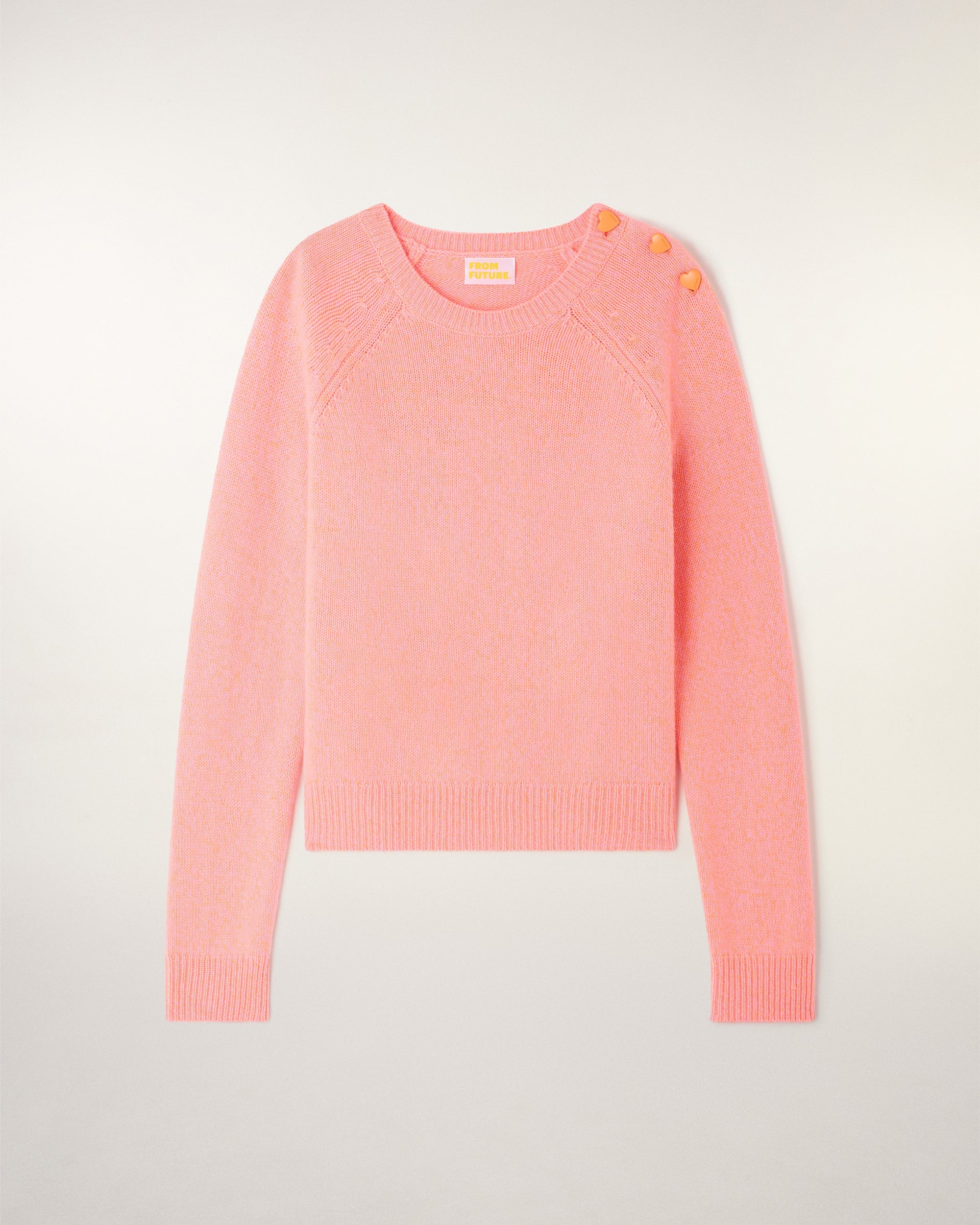 Jersey de cuello redondo con botones de corazón