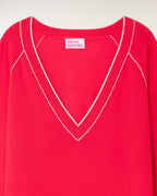 Jersey con cuello en V y ribetes en contraste