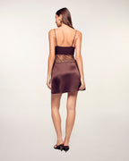 Vestido Corto Con Tirantes De Encaje
