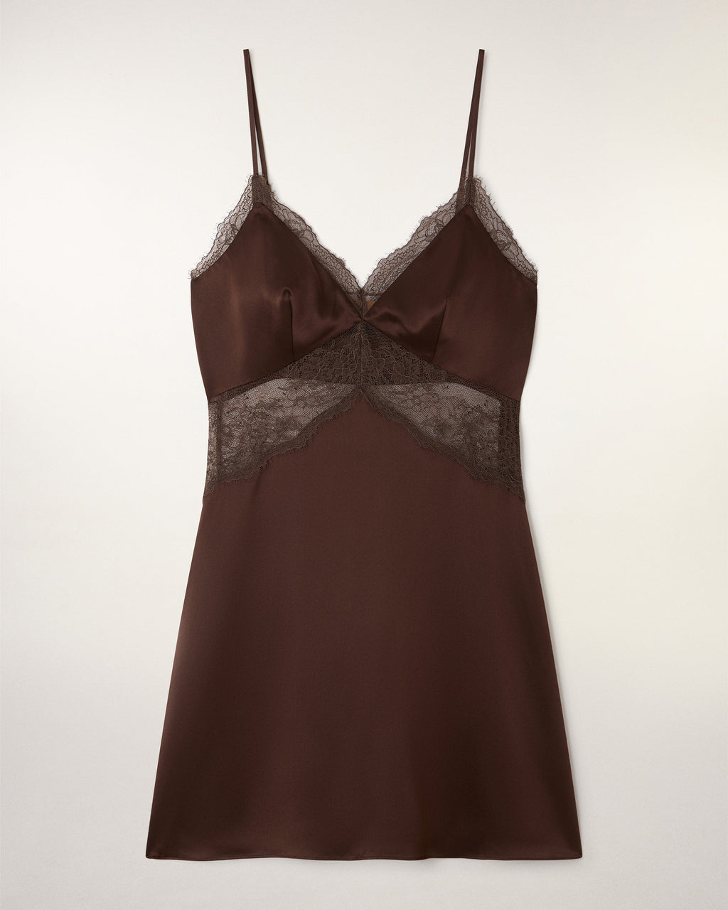 Vestido Corto Con Tirantes De Encaje