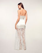 Robe Longue Bustier À Dentelle
