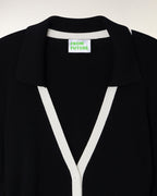 Robe Courte Manches Longues Patte Contrastée
