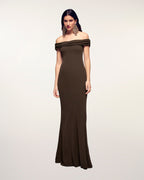 Robe Longue Bardot Drapé