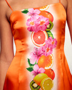 Robe Bretelle Courte Imprimé Frise