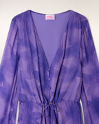 Robe Courte Manches Bouffantes - Purple Moon Lily