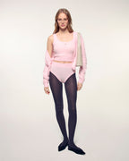 Top Bralette De Cachemira Cepillada - Rosa Nublado