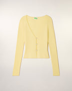 V-neck Top with Rhinestone Star Buttons