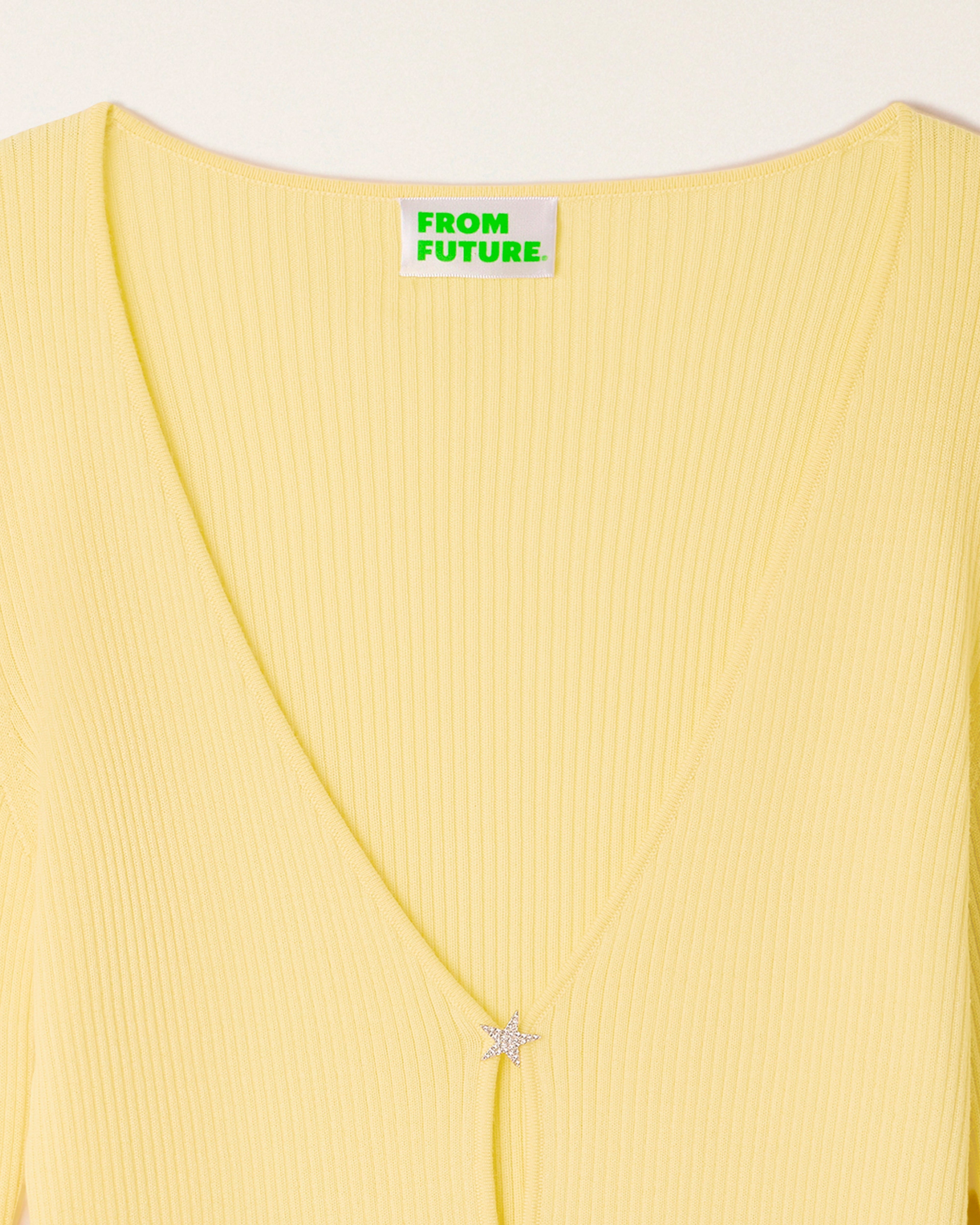 V-neck Top with Rhinestone Star Buttons