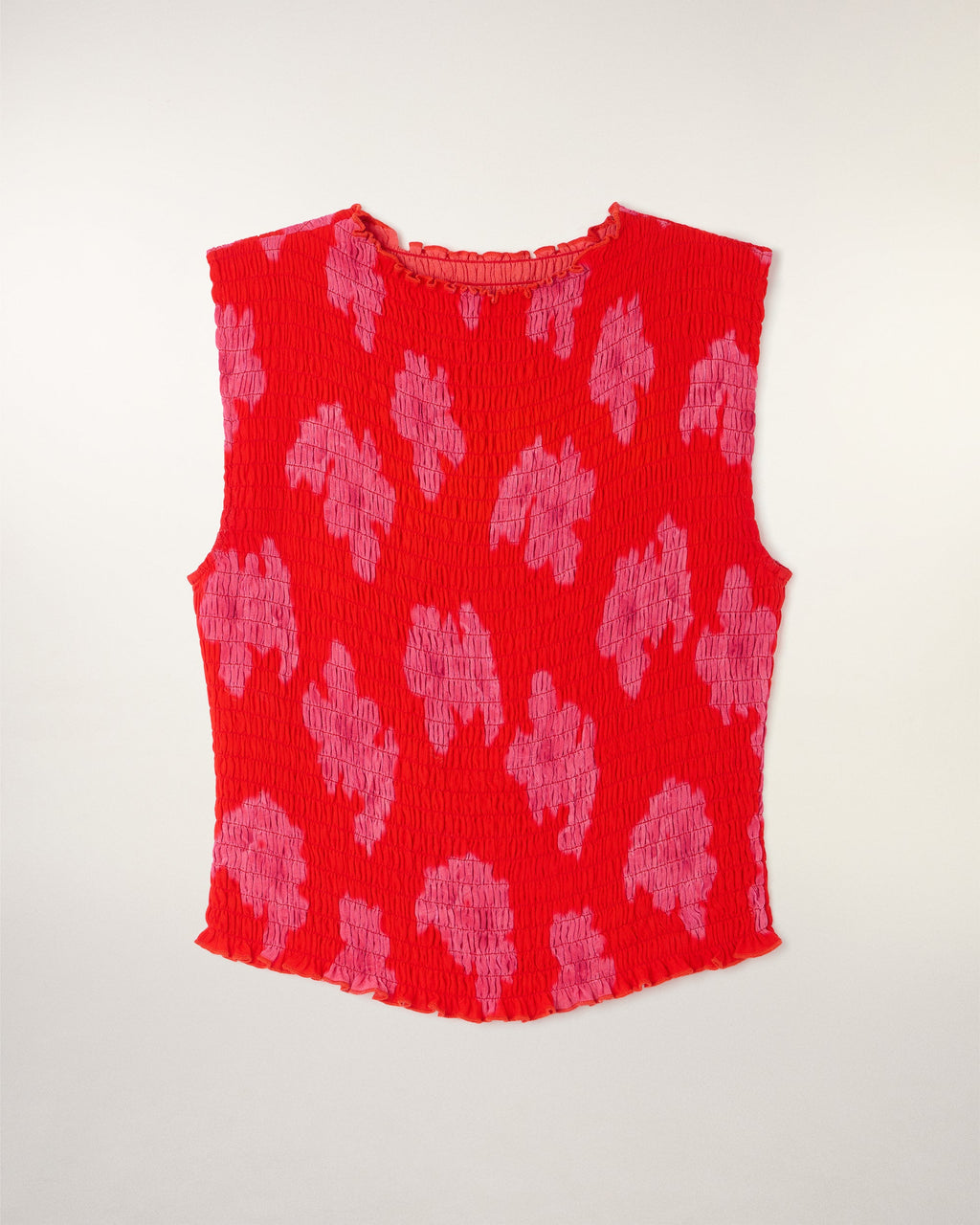Top Sans Manches Smocké "All Over"