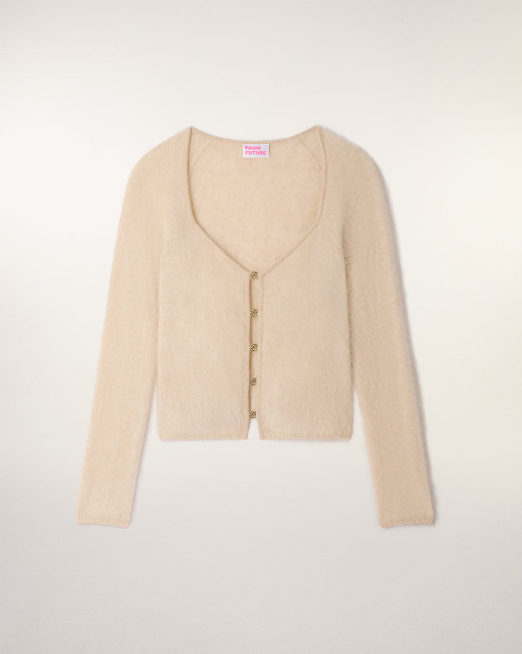 Top Cachemire Brossé Boutons Bijoux