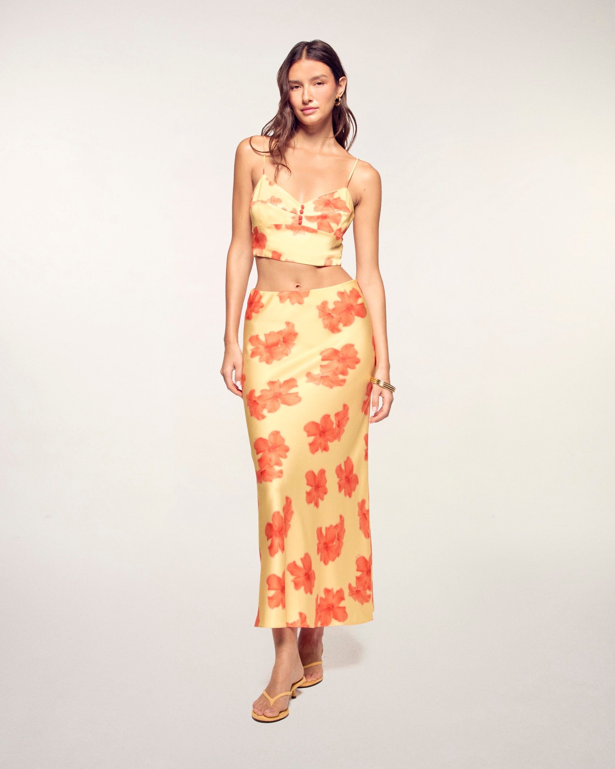 Falda midi estampada