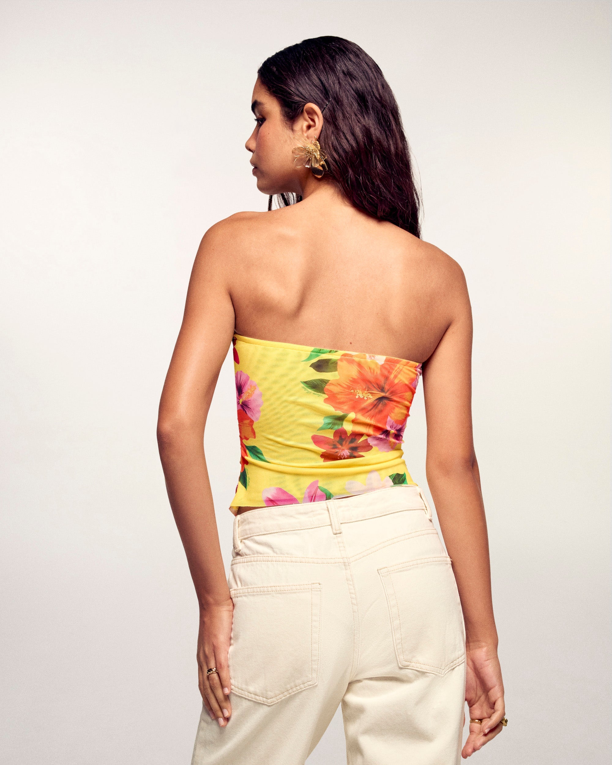 Top Bustier Imprimé Fleurs