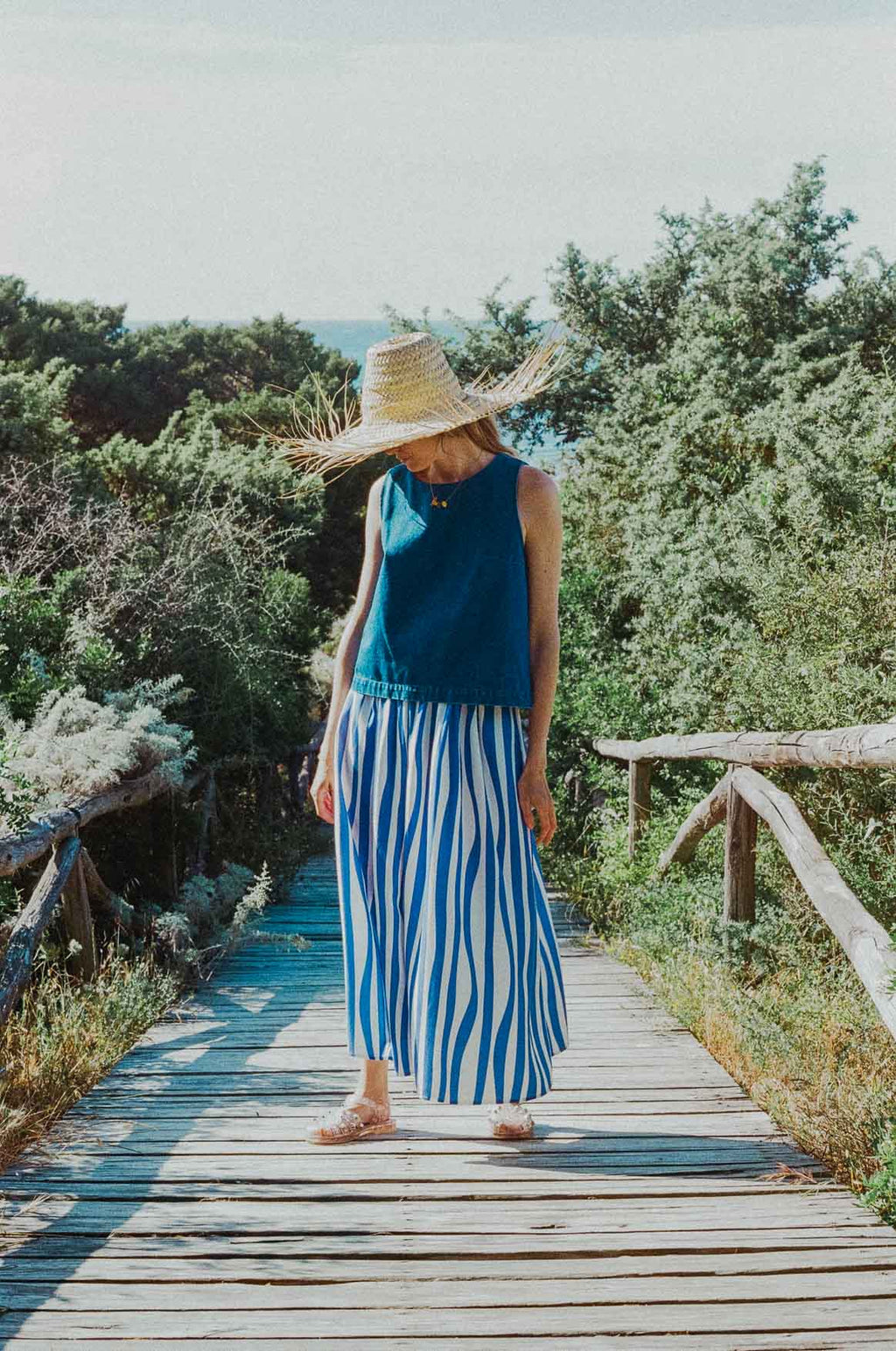 Falda Cécile Líneas Azules