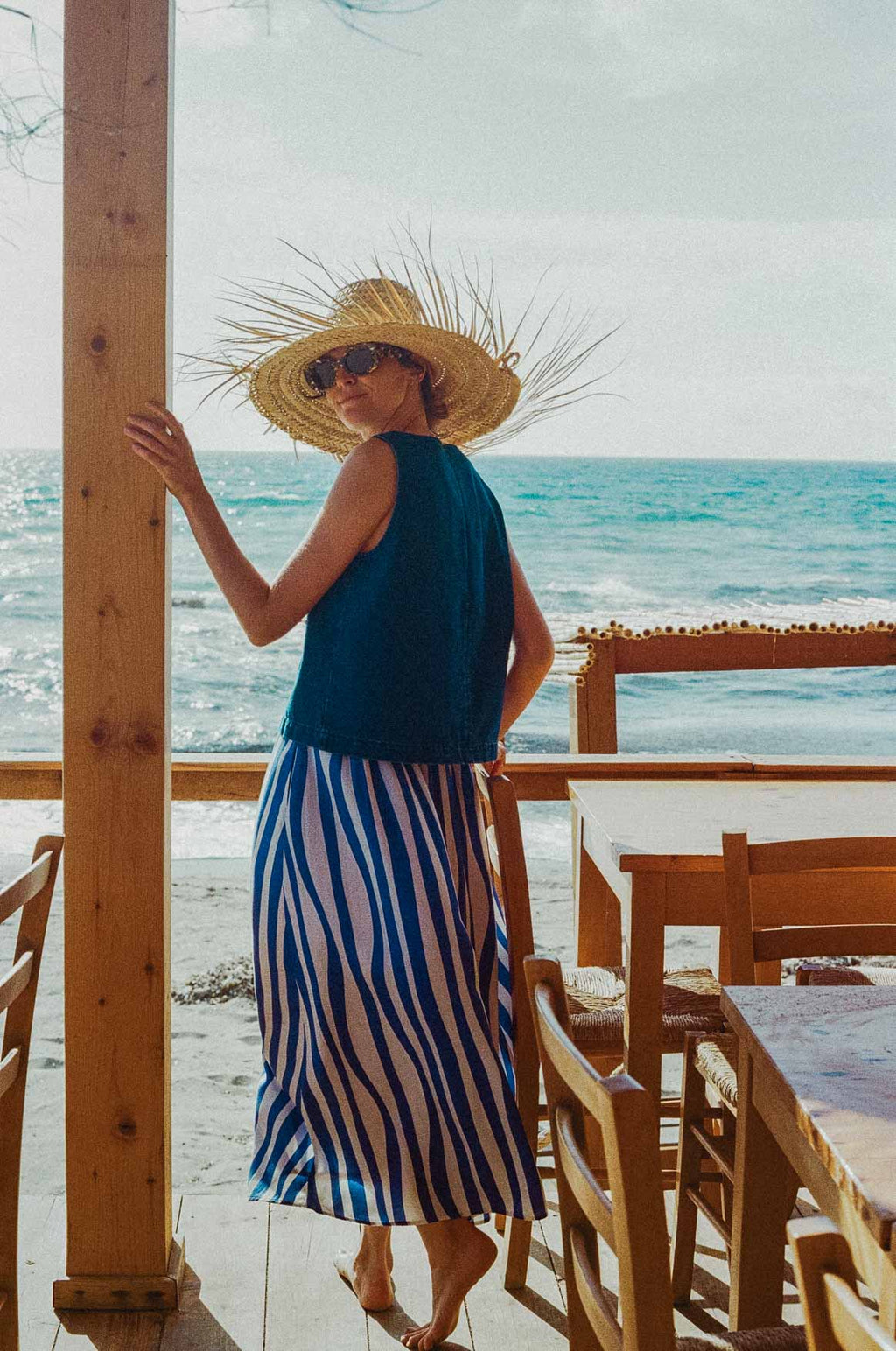 Falda Cécile Líneas Azules
