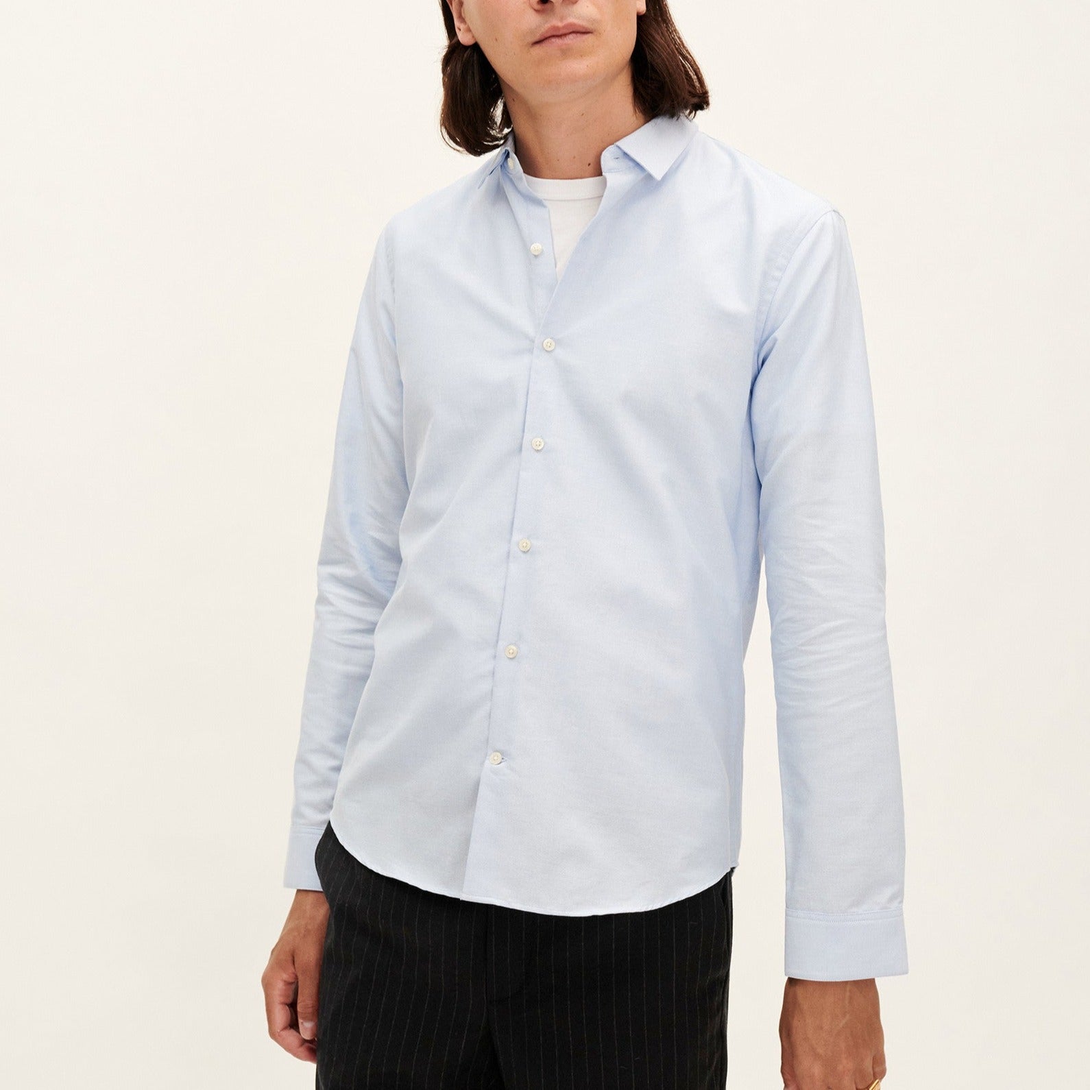 Chemise Oxford Easycare Bouton - Bleu Ciel - Homme