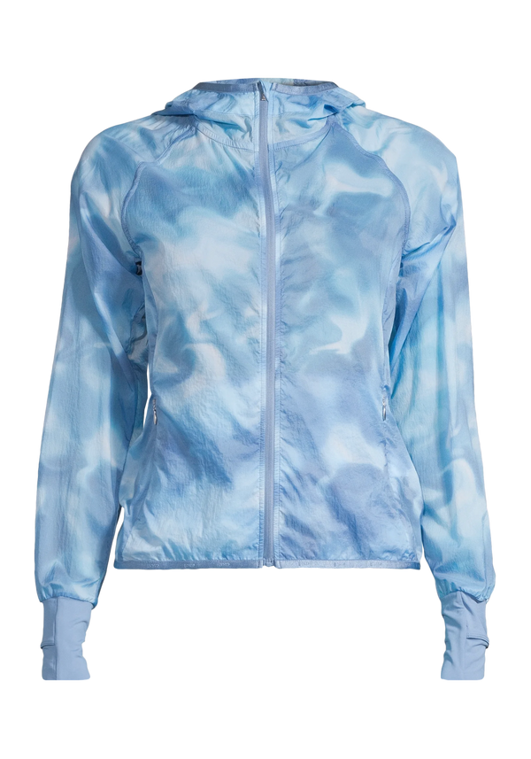 Breeze Printed Running Jacket - Breeze Blue Shadow