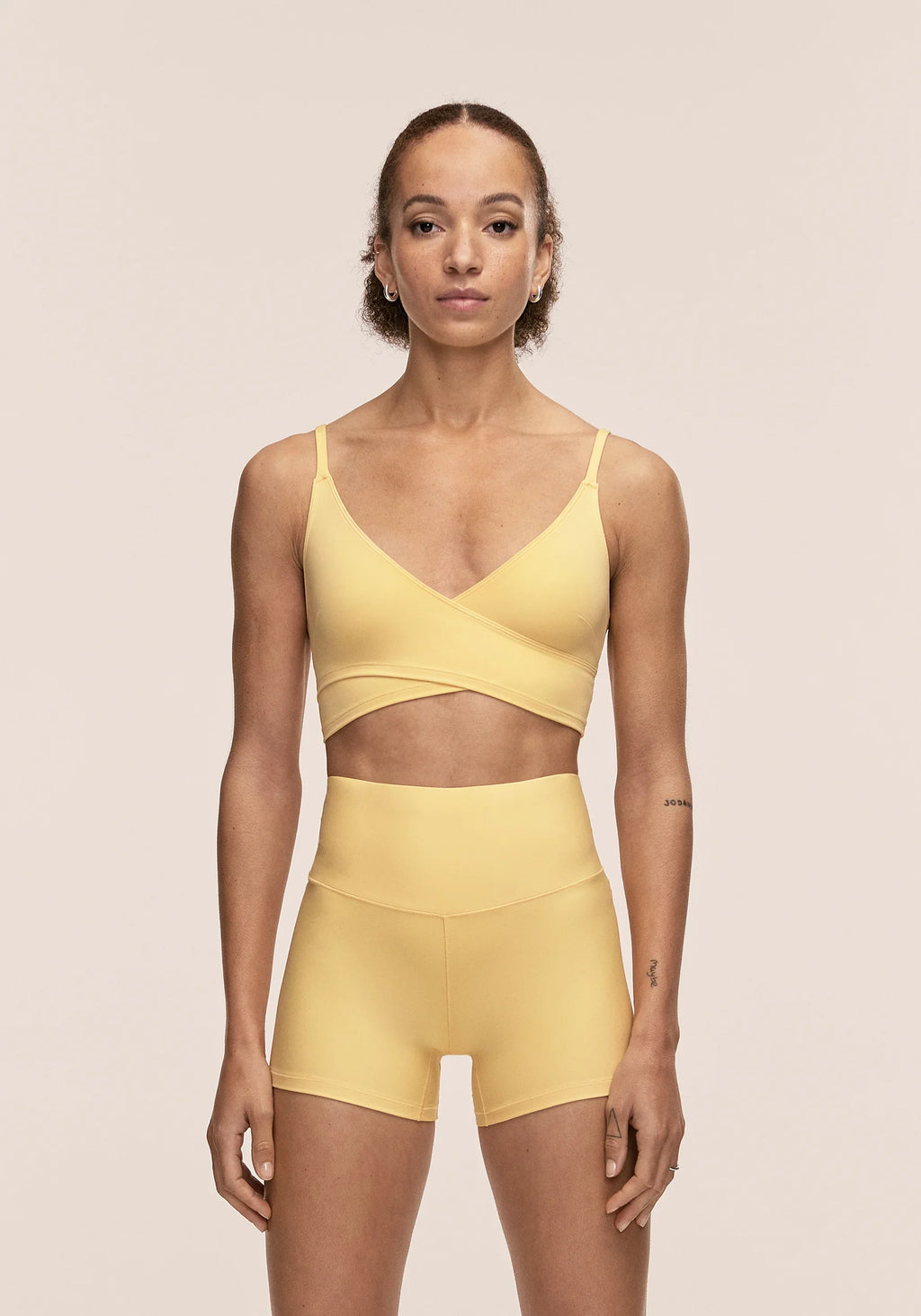 Cross Overlap Sports Top  - Soul Yellow
