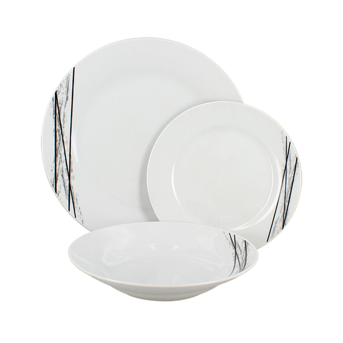Carbono - Juego de 6 platos de postre - 19 cm - Porcelana