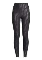 Heat Printed High Waist Tights - Black Geo