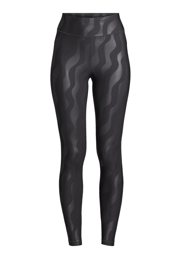 Heat Printed High Waist Tights - Black Geo