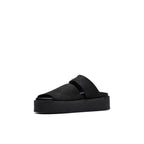 Sandalias tipo chanclas de crepé - Nobuk negro - Mujer