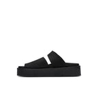 Sandalias tipo chanclas de crepé - Nobuk negro - Mujer