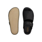 Sandalias tipo chanclas de crepé - Nobuk negro - Mujer