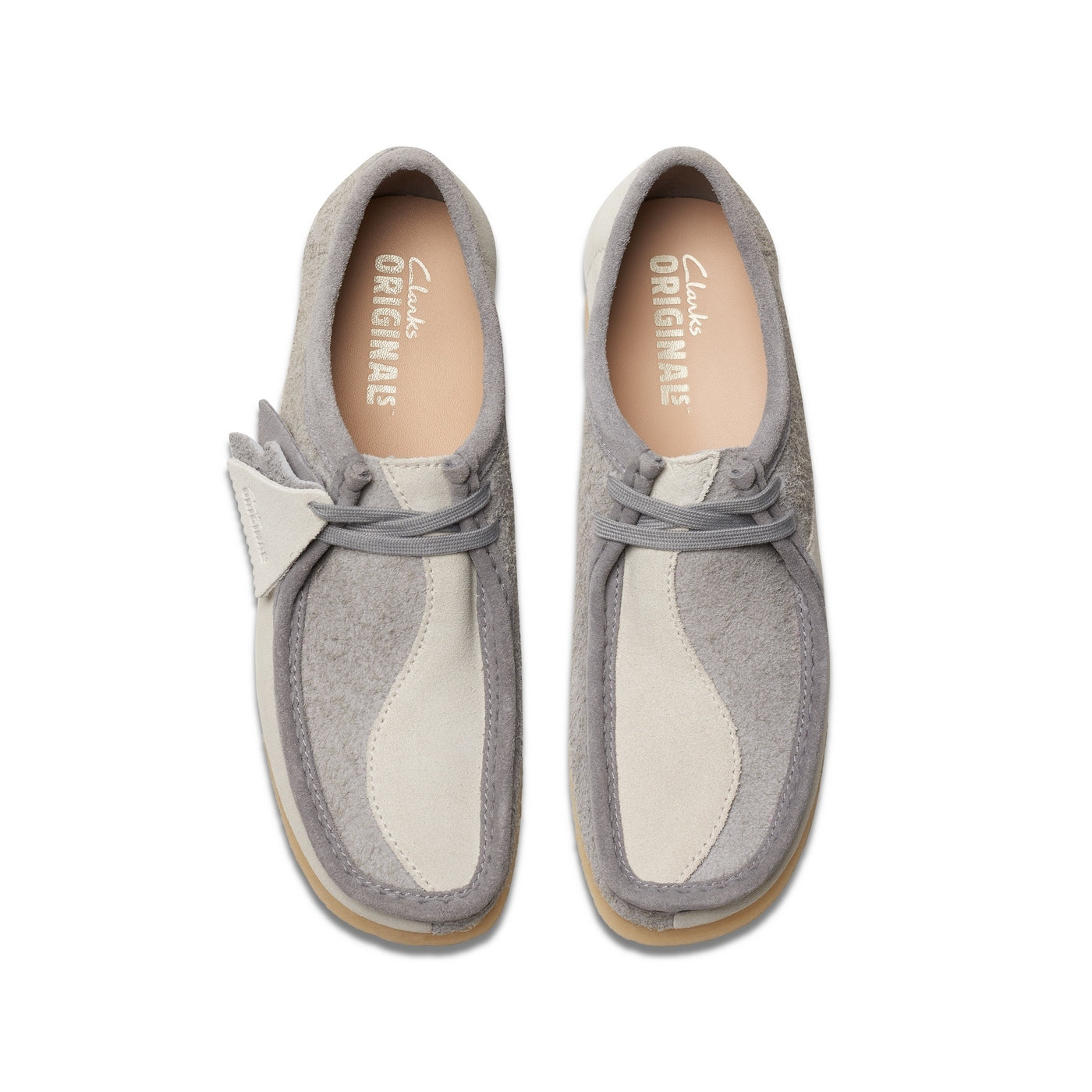 Zapatos Wallabee - Gris/Blanco - Hombres