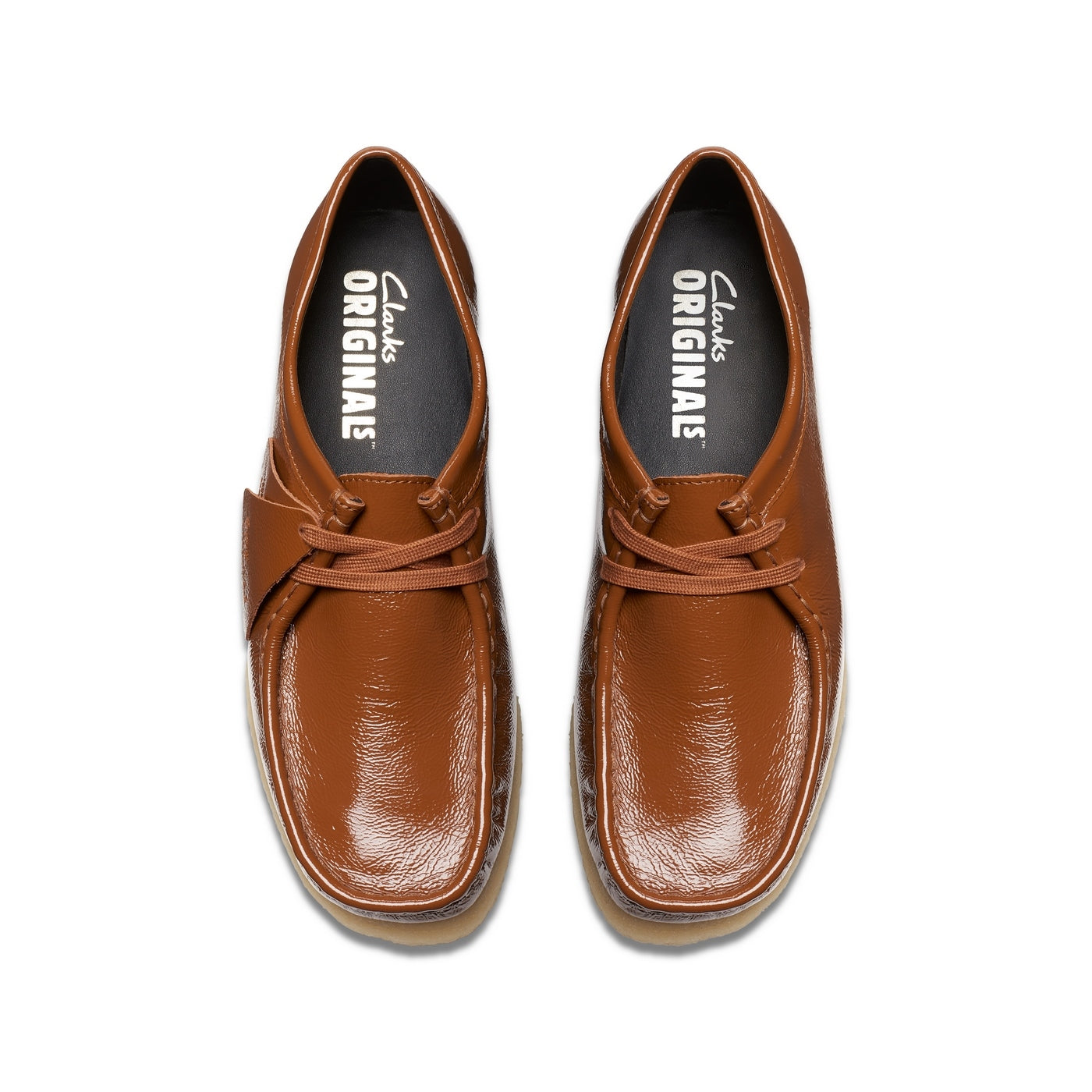 Wallabee - Patente marrón oscuro - Mujer