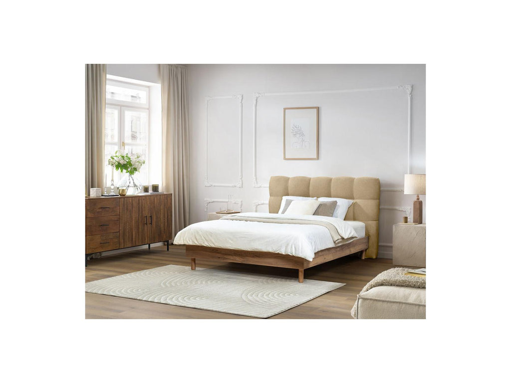 Cama con lamas macizas - Kumo - Patas de madera natural